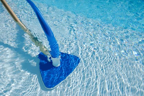Pool being maintained with a vacuum in operation
