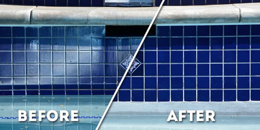 Before and after picture of our tile cleaning service 